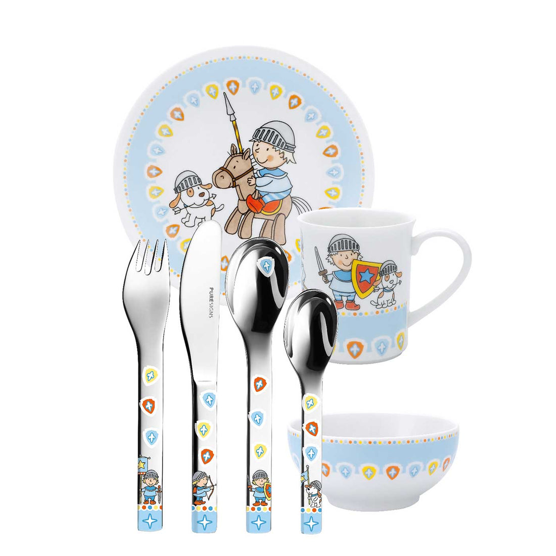 Kindergeschirr Set 7 - teilig MIKO mit Gravur - 